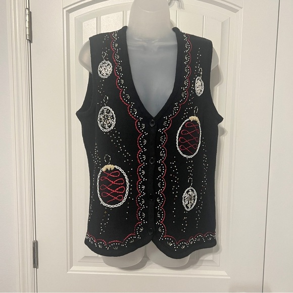 Christmas Holiday Sweater Vest REFERENCE POINT NEW YORK Size Medium Fest… - Picture 3 of 13